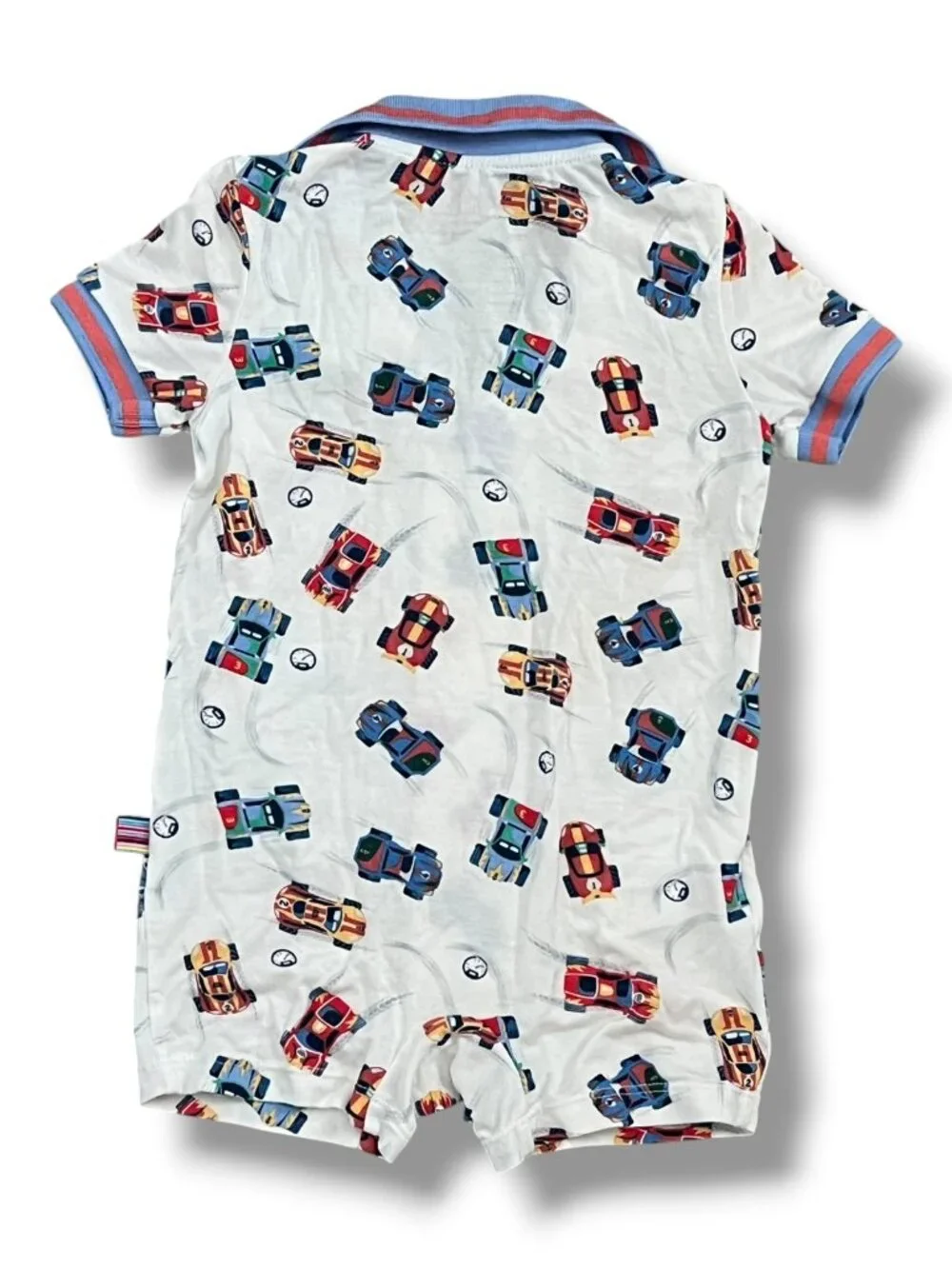 Magnetic Me Racecar Formula Fun Polo Short Sleeve Romper Size 3-6M - Picture 4 of 4